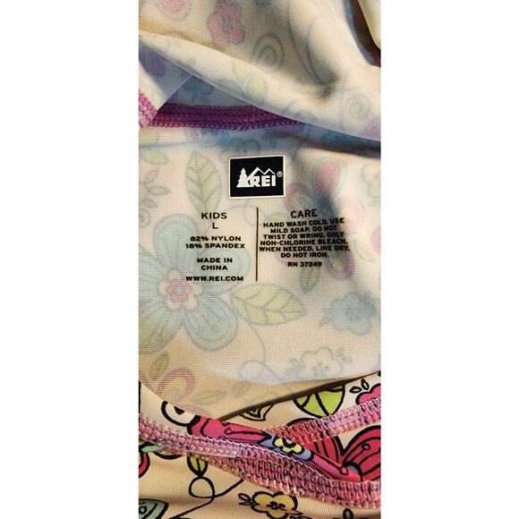 REI Girl’s Floral Hooded Long Sleeved Rashguard Size L - Picture 4 of 5